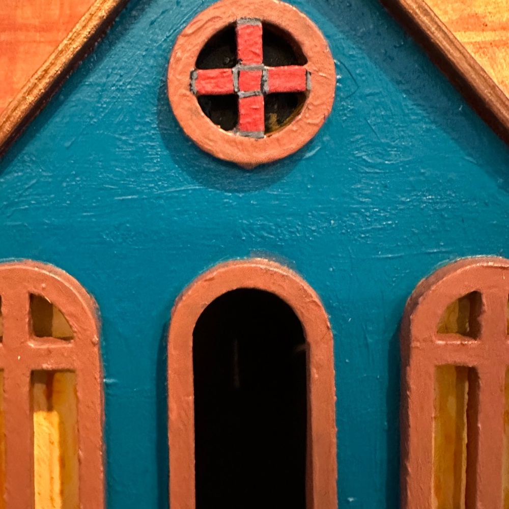Multicolor Decorative Birdhouse – Bronze Roof, Lighting Accent, 14" Tall - Picture 8 of 11